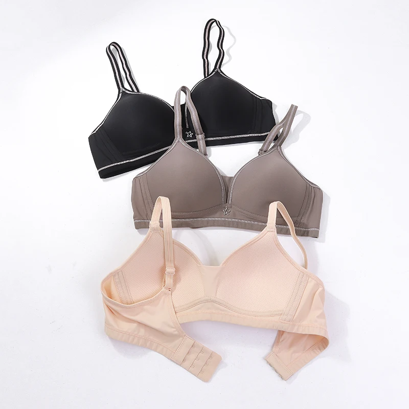Factory 34-42 A Cup Cheap Comfortable Girl Small Chest Thin Breathable Wire Free Bra For Woman