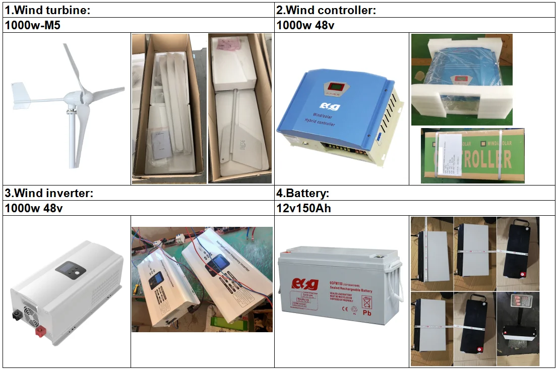 ESG low noise L/G type 1kw 2kw 3kw 5kw wind power generator 12V/24V off grid/on grid wind turbine system
