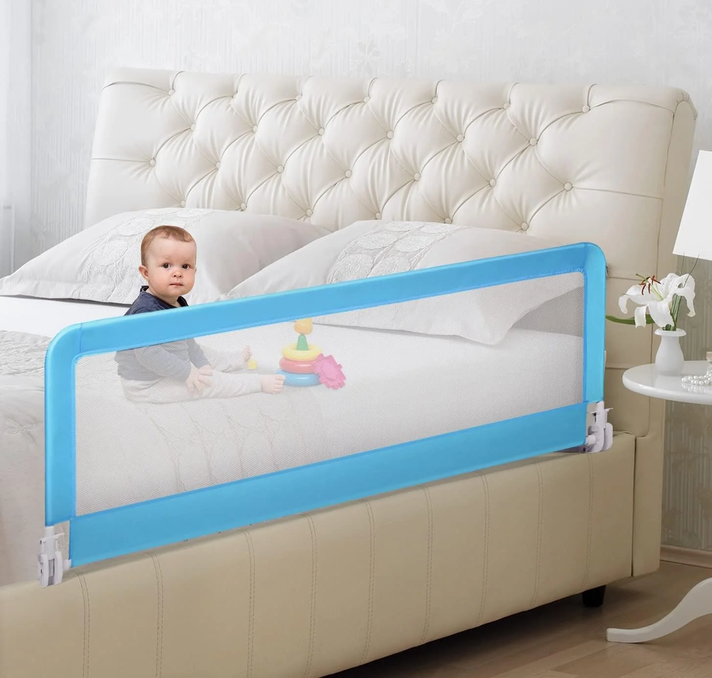 Wholesale Baby Bed Rail Guard Safety Baby Bed Barrier Adjustable Friendly Crib Guards Fence
