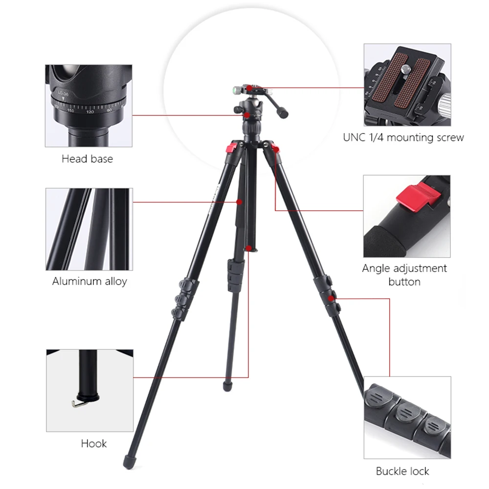 Aluminum Alloy  shooting tripod studio video camera stand for digital camera  AKS264+LG36