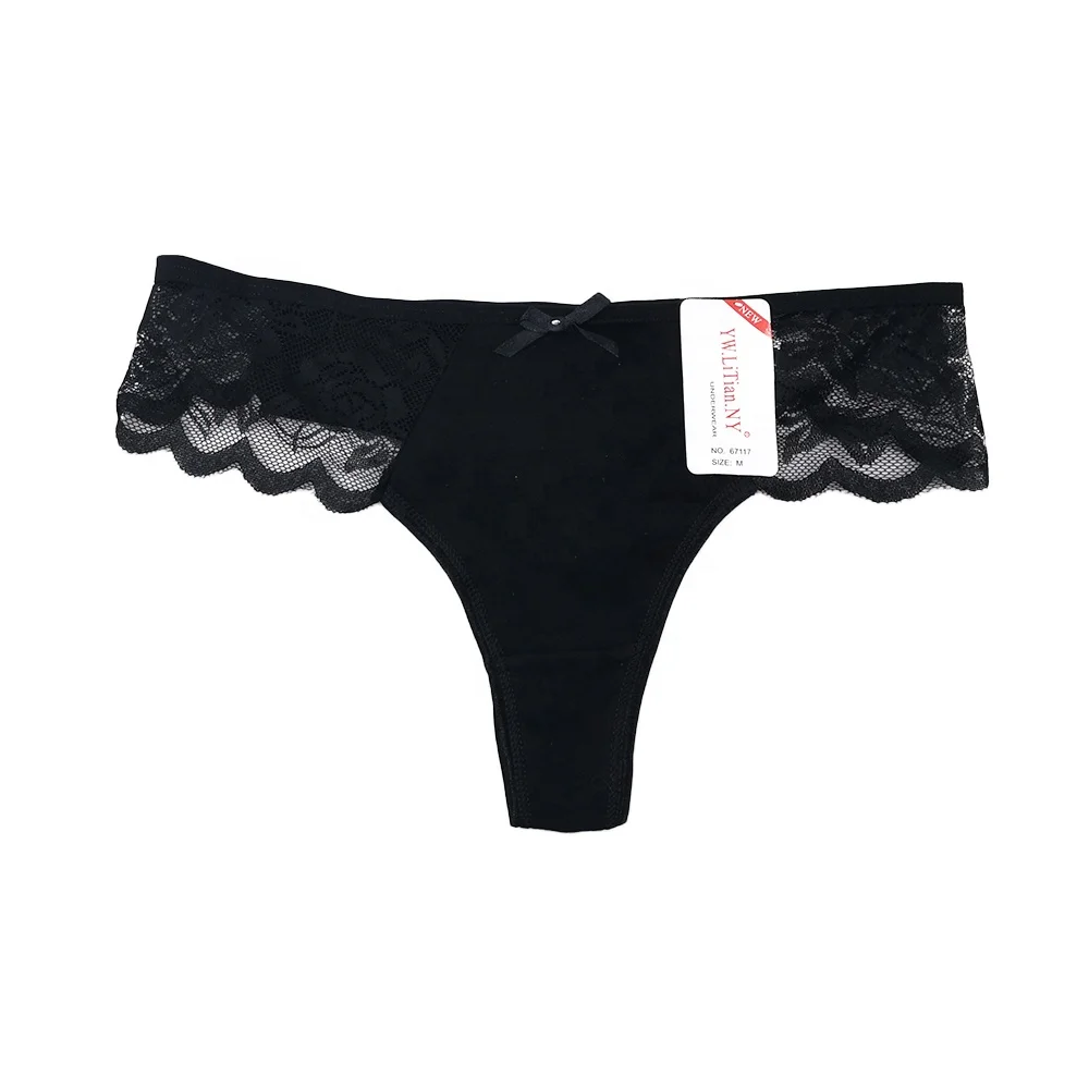 
Trending hot products side lace sexy t-back bikini open girl woman underwear panty thong 