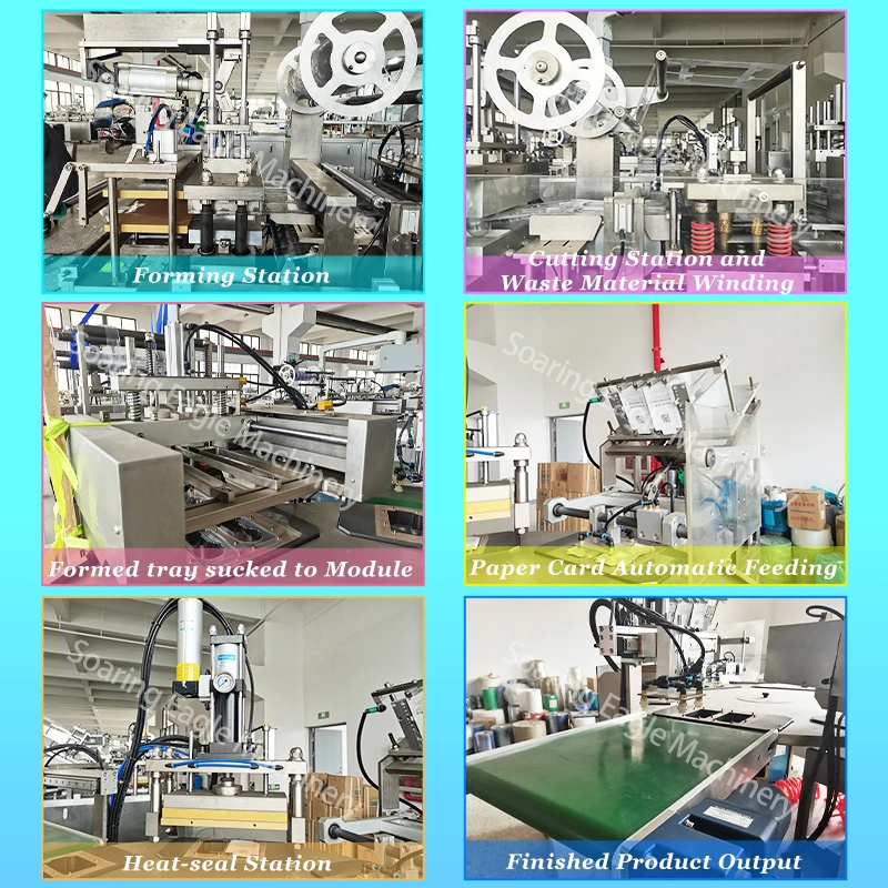 Multifunctional liquid brush car bottled cardboard plastic blister heat sealing packaging machine