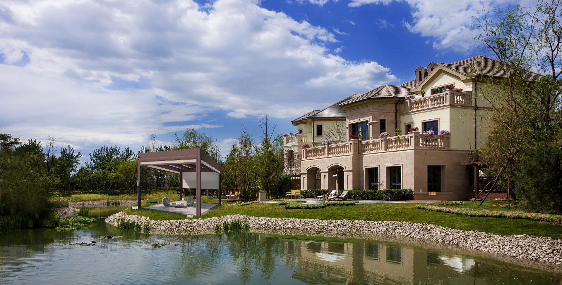 Lianhong  affordable  pergola gazebo outdoor for Sunshade and Rest