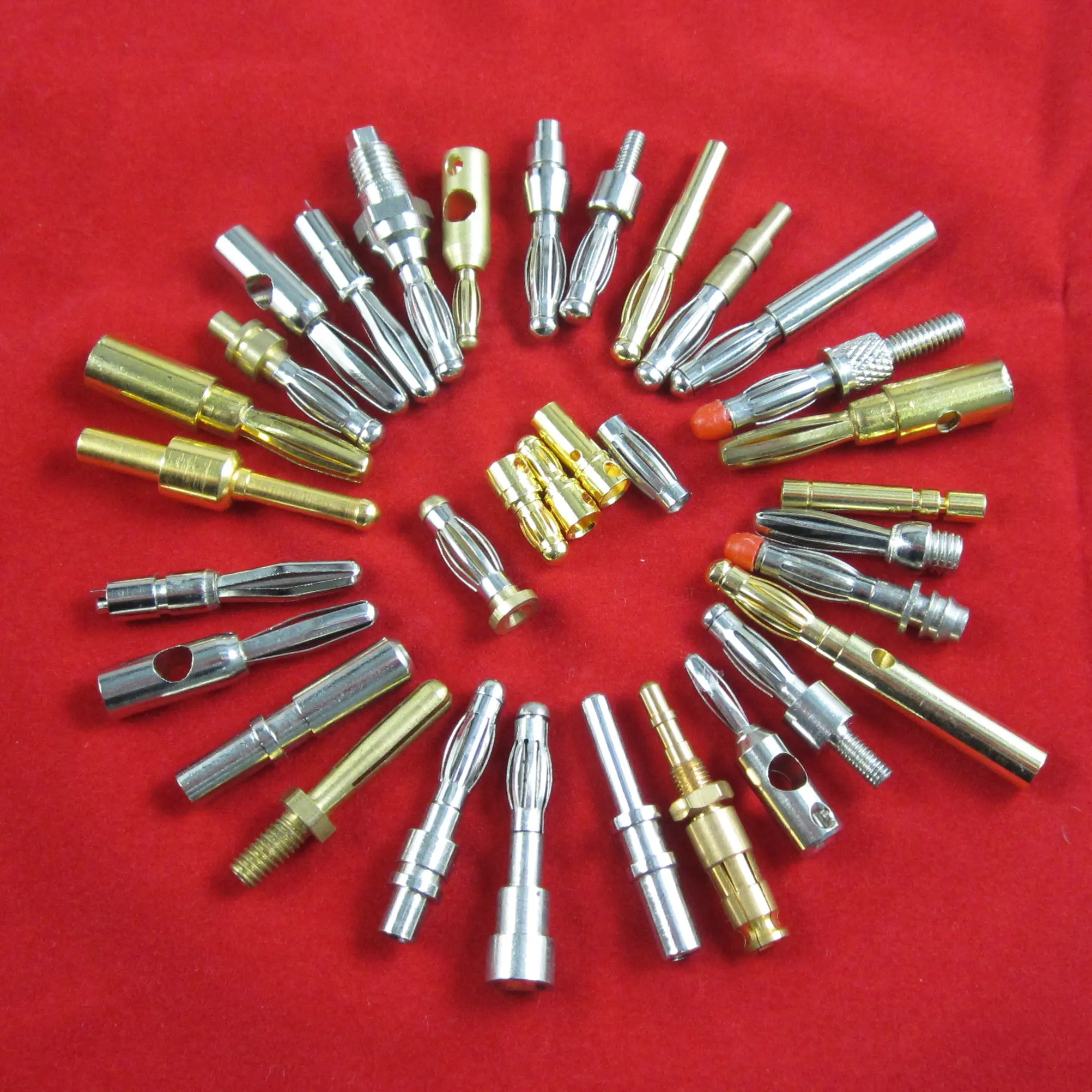 high voltage custom gold mini 1mm 2mm 3mm 4mm male female safety stackable insulated shrouded banana jack plug connector