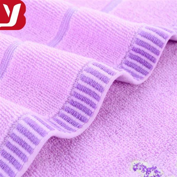 34 x 74cm Soft Embroidery Lavender cotton towel for super market