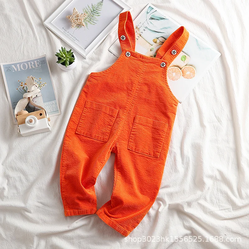 Y107192 Girls Boys Boutique Outfit Toddler Children corduroy Cotton Jumpsuit Overalls