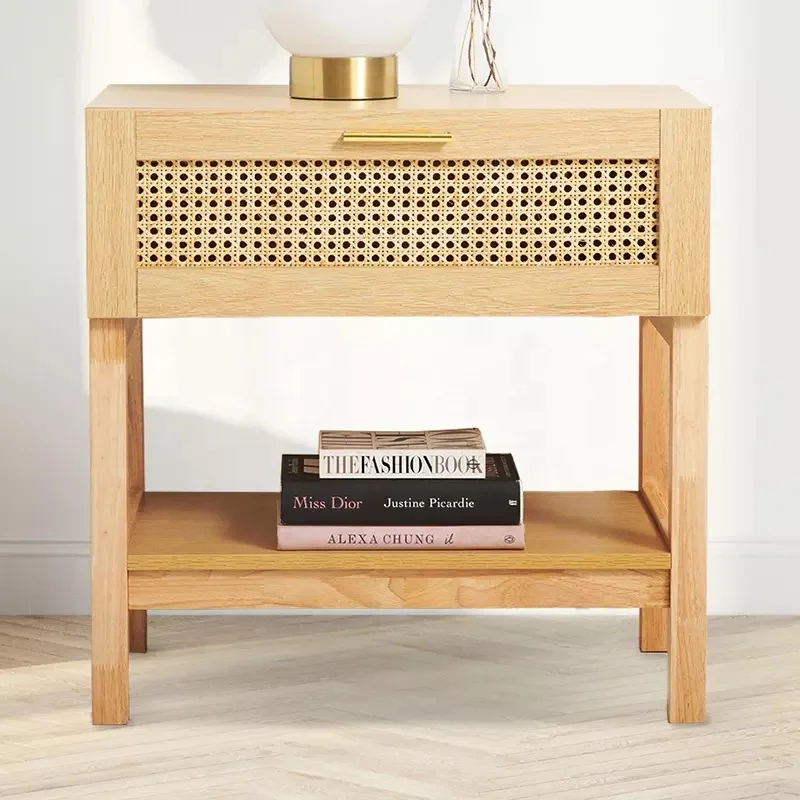 High quality family furniture Modern Nordic rattan bedside table Sofa side table