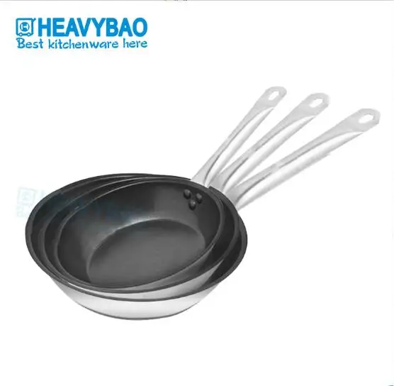 Бренд Heavybao кухонная сковорода разных размеров с длинной ручкой из нержавеющей стали