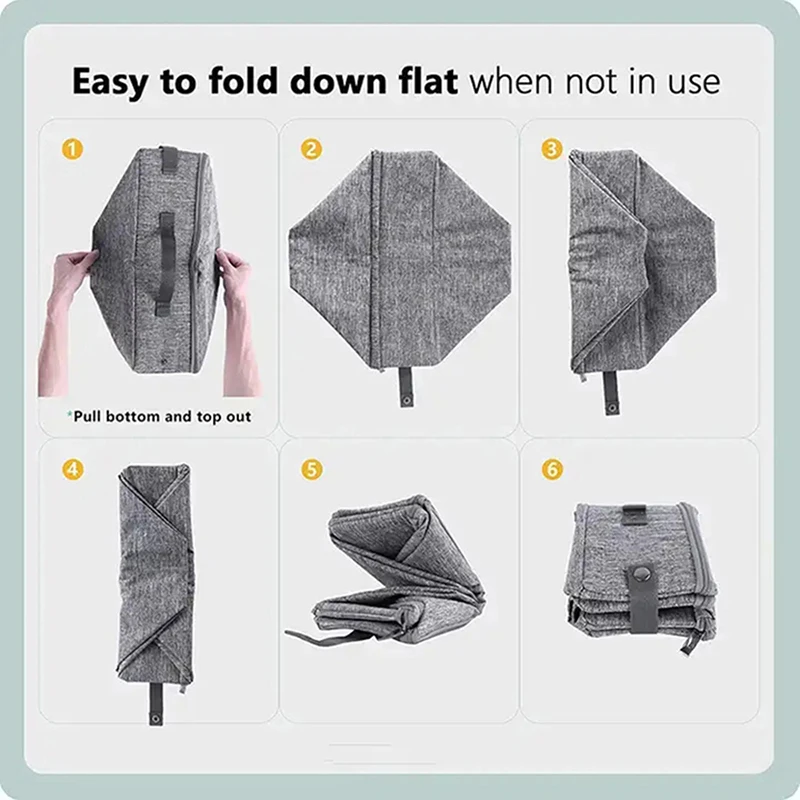 Foldable Closed Cat Litter Box With Lid Outdoor Easy Carry Cat Toilet Car Trunk Cat Litter Box