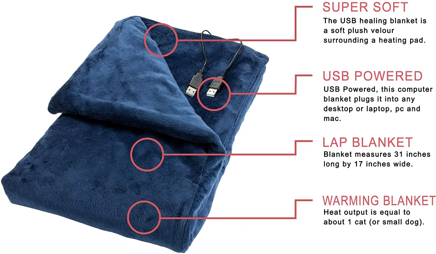 31*17 inches USB Heat Therapy Blanket Pain Relief Leg Shoulder Back Electric Heating Pad