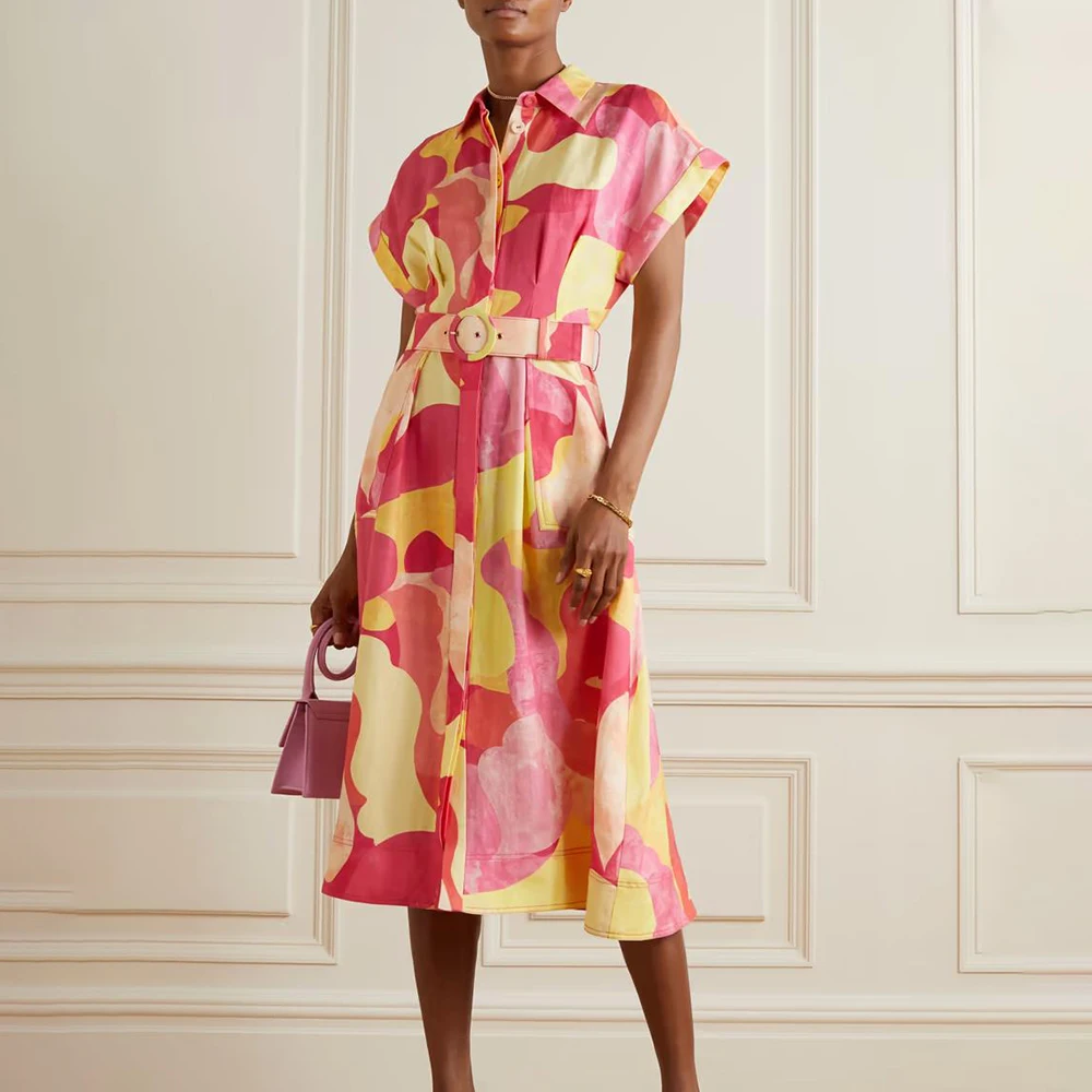 Women Floral Print Short Sleeve Beach Bohemian Maxi Dress Robe Ladies V-neck Boho Dresses Vestidos floral dresses women 2022