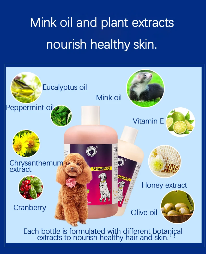 Pet Hypoallergenic Odor Control Grooming Anti Itch Natural Deodorizer Cleaning Shampoo for Dogs and Cats