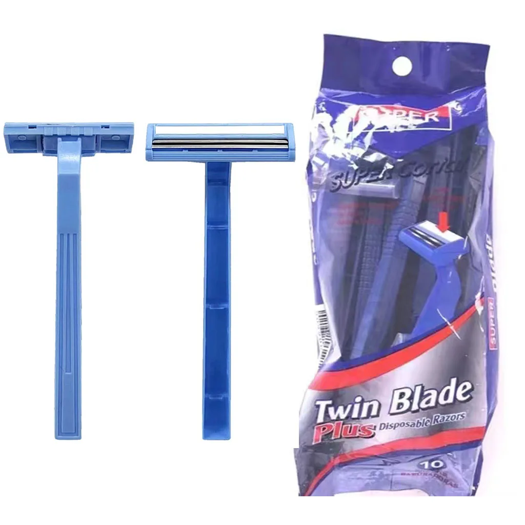 Twin blade stainless steel shaving razor for man