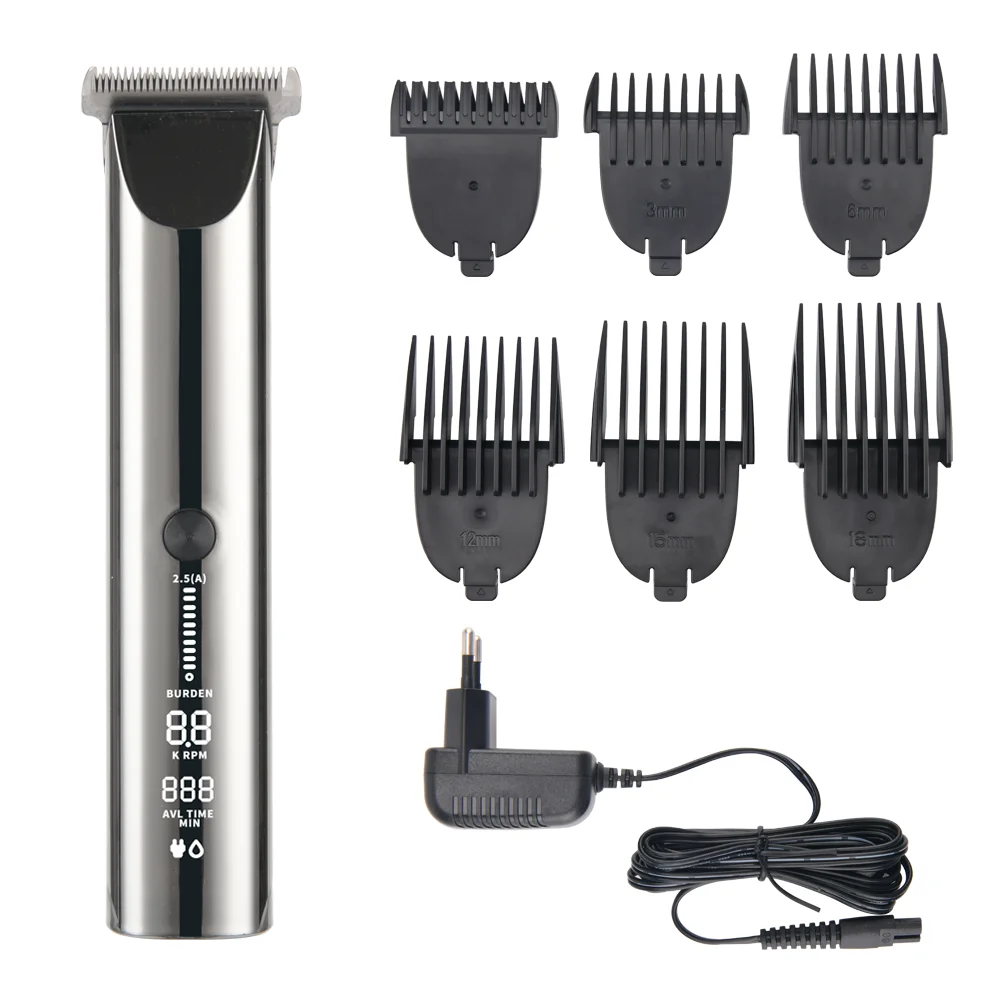PRITECH Ultra-thin blade IPX7 waterproof Professional Cordless Barber Trimmer Electric Rechargeable Hair Clipper