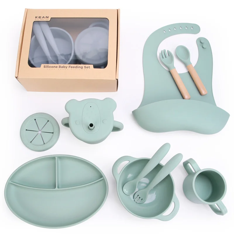 Sublimation Pu Apron Silicon Baby Bib With Bowl And Spoon Silicone Bibs Dummies Pacifier