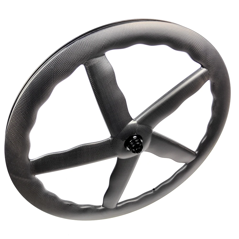 BIKEDOC SP-BL5D 700C Carbon Road Bike 50 55mm Deep Tubular T800 Track Bike Wave Wheel 25mm Width 5 Spokes Bicycle Carbon Wheel