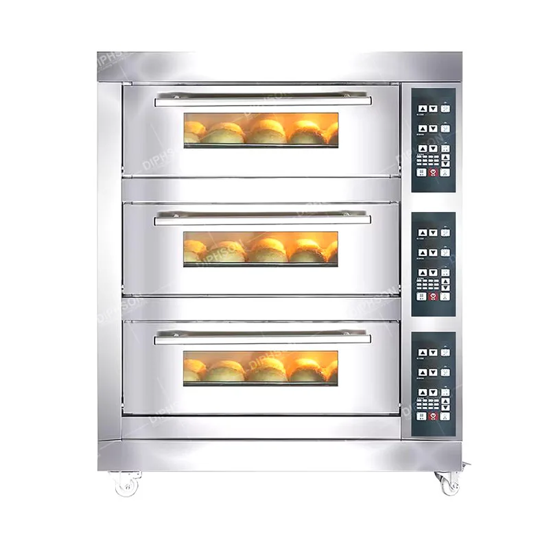 Commercial 3 decks 6 trays bakery ovens baking oven for bread pizza cake on sale