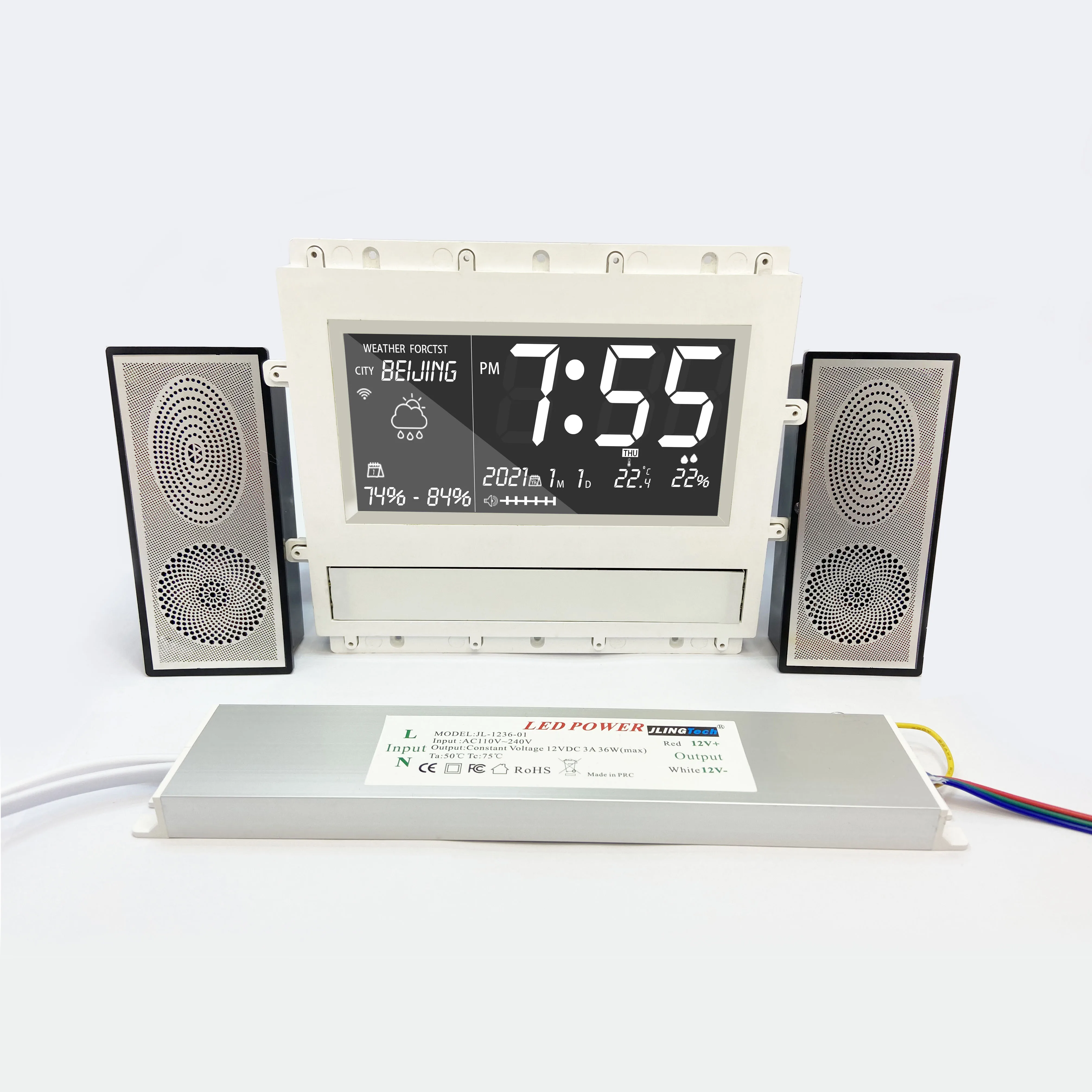 Global Weather Forecast Bluetooth Connected Music Play Dimmer LED Mirror Touch Switch