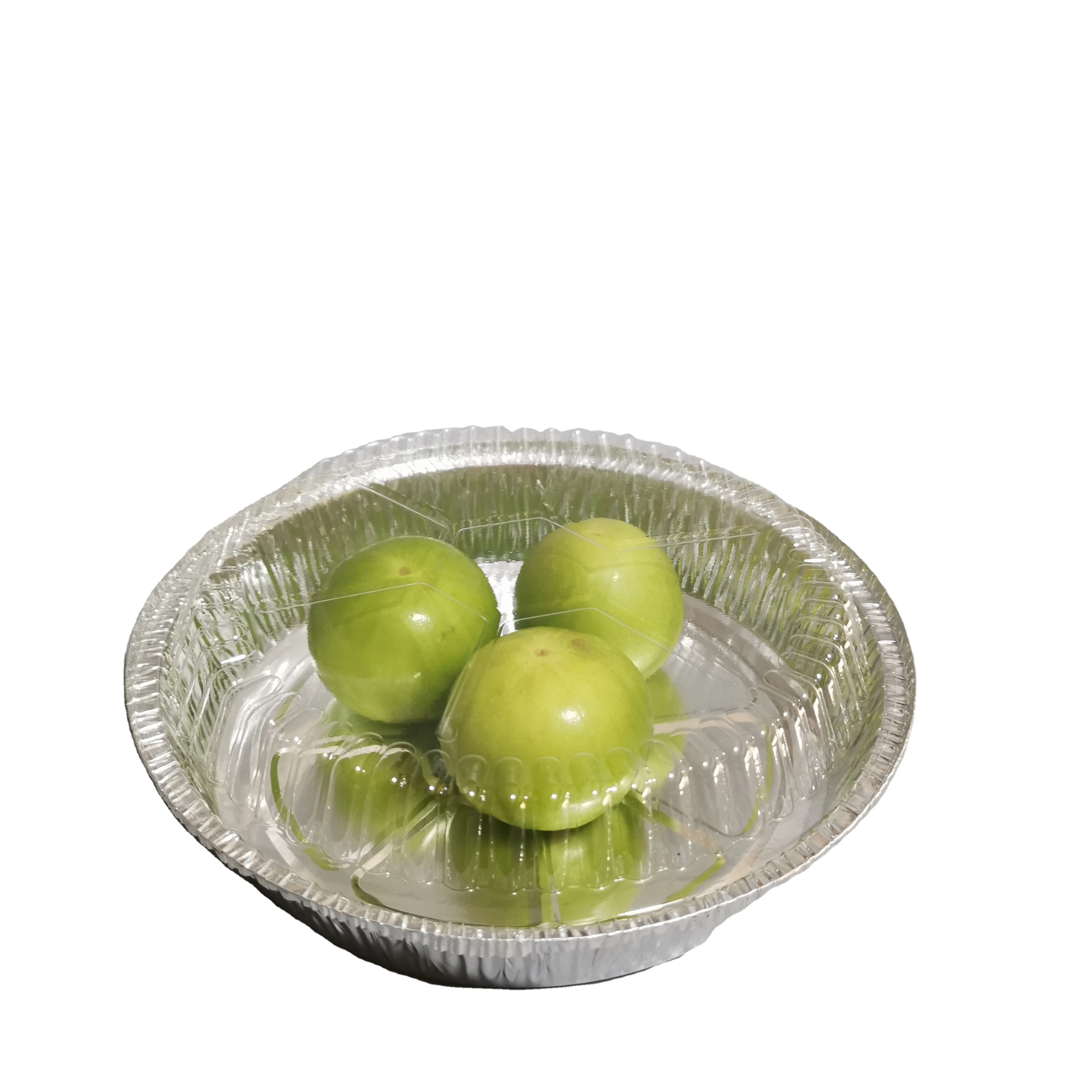 
7 8 9inch aluminum round pan with clear PET cover dome lid, no plastic 