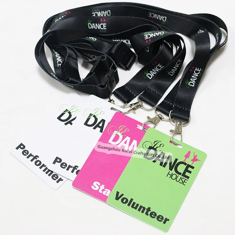 Kofei Dye-sublimation Student Staff Exhibition Event Card Employee Access Plastic Qr Code Business Card With Lanyard Punch Hole