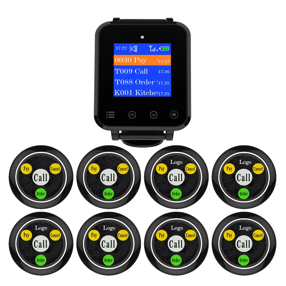 Система вызова Artom для ресторана, кафе, гостиницы, номера, умные беспроводные наручные часы, пейджер, приемник с кнопками вызова