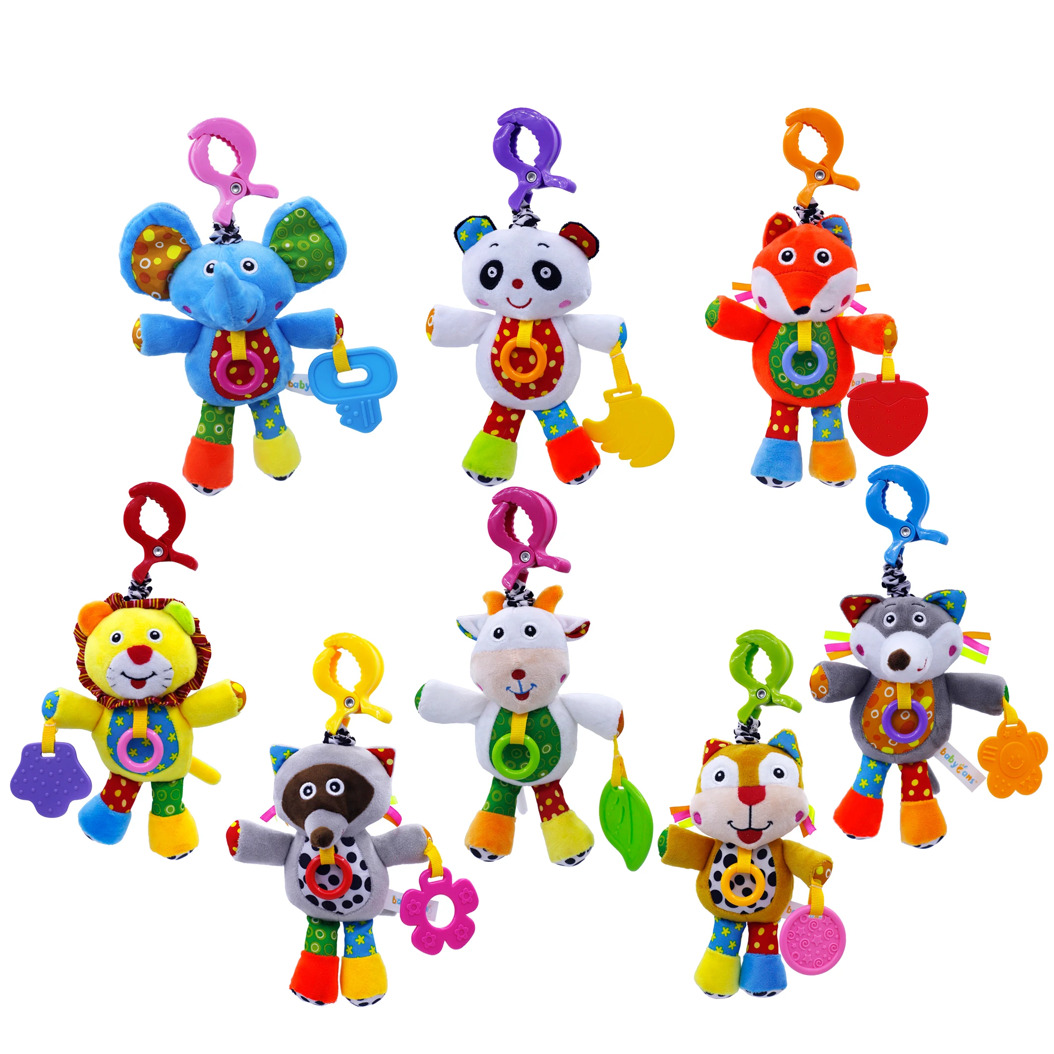 babyfans soft cute little wolf music toys for toddlers plush animal hanging baby vibrator toy