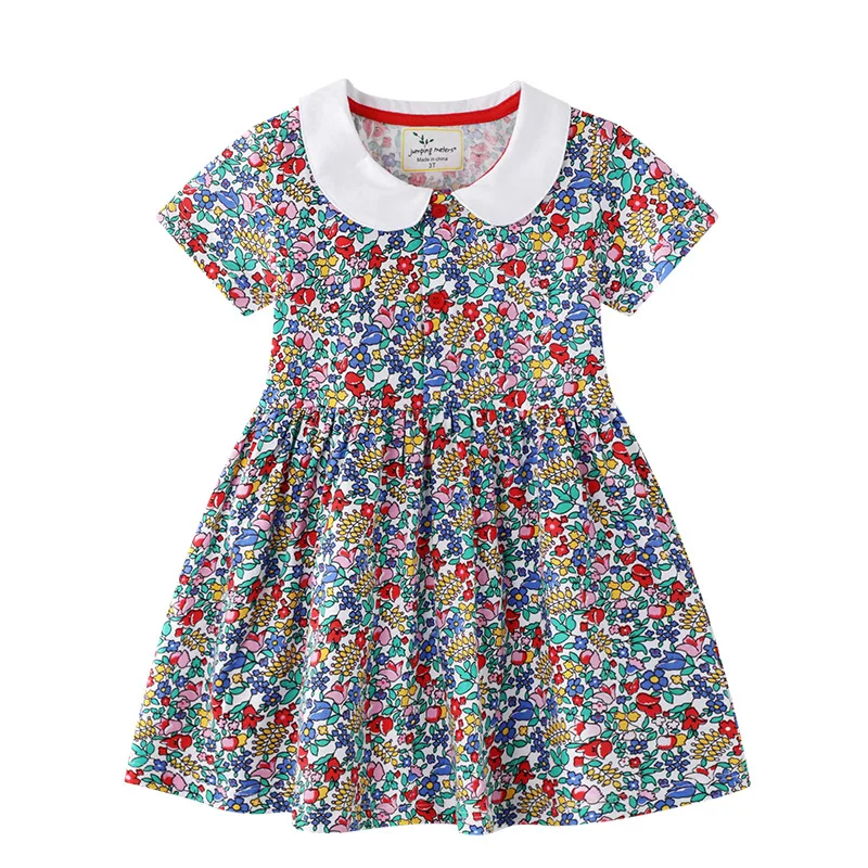 2022 latest design children girls Clothing cotton floral dresses for kids summer wear