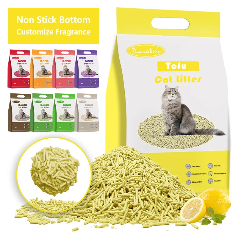 Hot Selling Pet Cleaning Product Natural Eco-Friendly Flushable 6L Tofu Corn Cob Cat Litter Sand Arena Para Gatos Tofu for Kitty