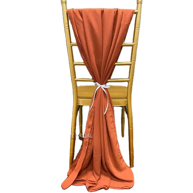 SH043 New Hot Sale Ivory Chiffon Chiavari Chair Sash,chair Cover for Wedding