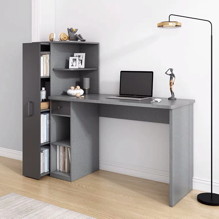 Home Office Wooden Student Study Writing Desk Table Computer Desks with book shelf storage rack