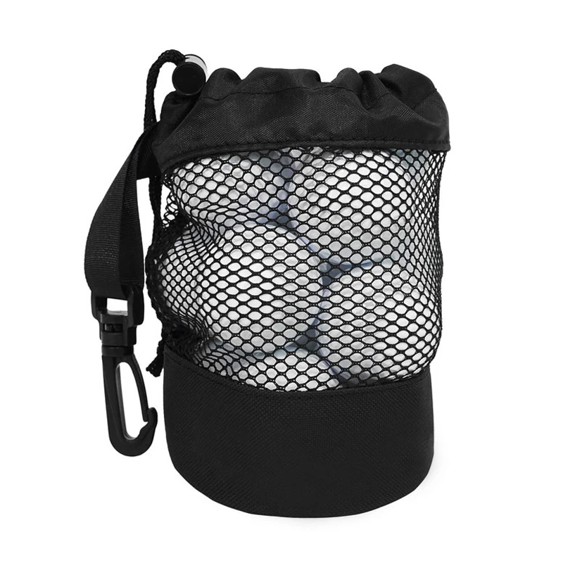 Custom Logo OEM Reusable Polyester Mesh Golf Ball Culb Travel Carry Pouch Stand Personalized Bag