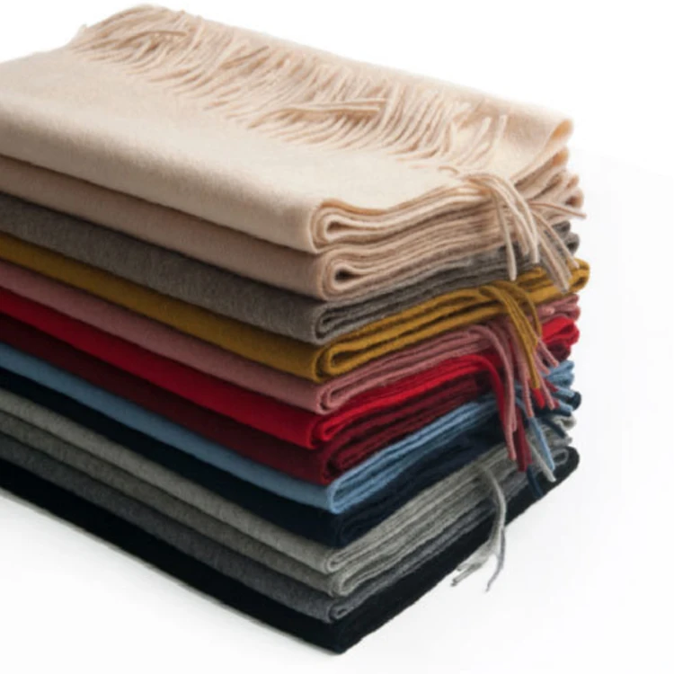 Wholesale 2022 In Stock Winter Factory Pashmina Alpaca Other Scarf Shawl Solid Color Wool Muffler Scarf Cashmere Scarf