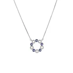 Fashion personality drop glue devil eye ladies necklace star same style copper necklace