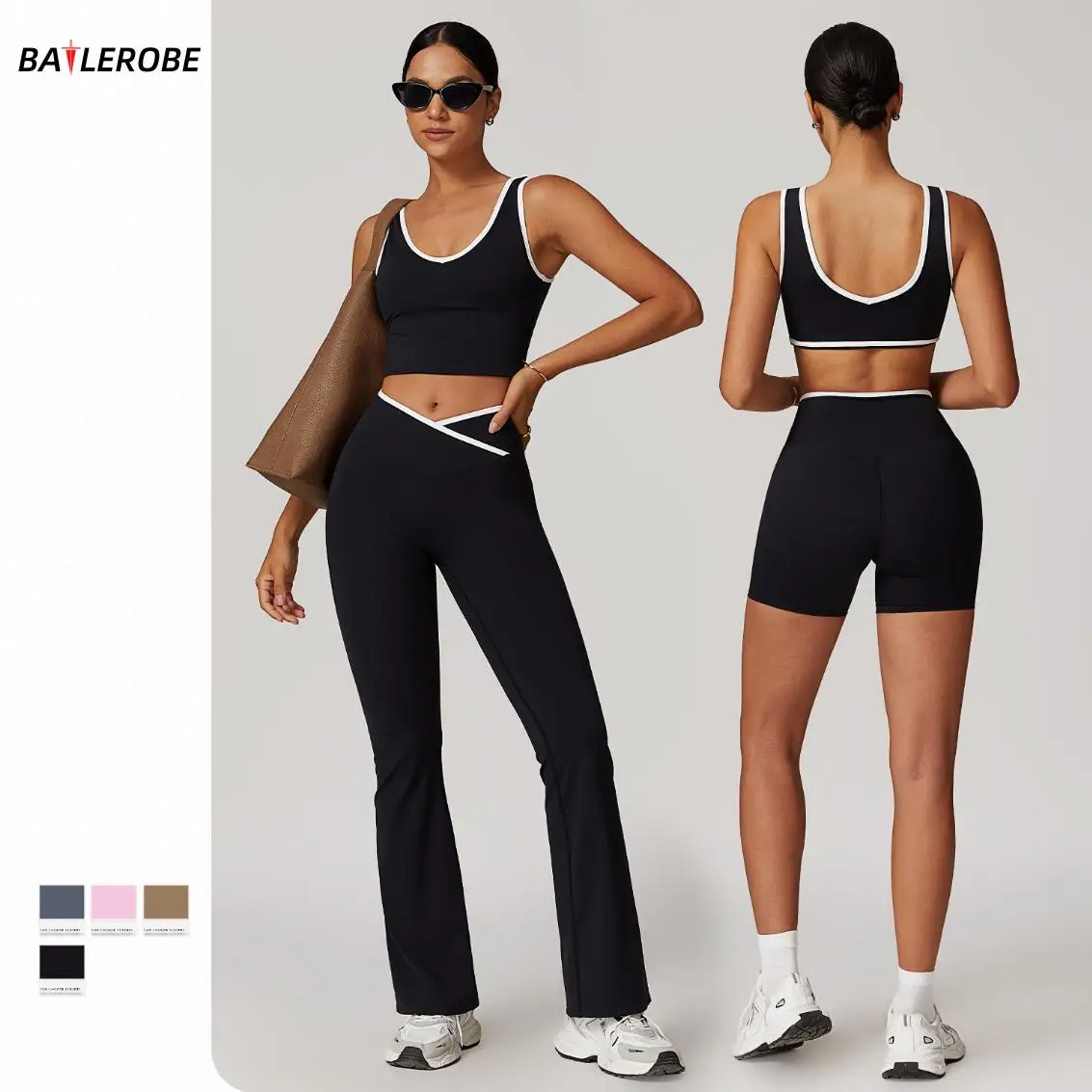 Crossover High Waist Exercise Suit Women Color Clash Backless Tight Nude Yoga Suit Running Fitness Yoga Clothing 8843