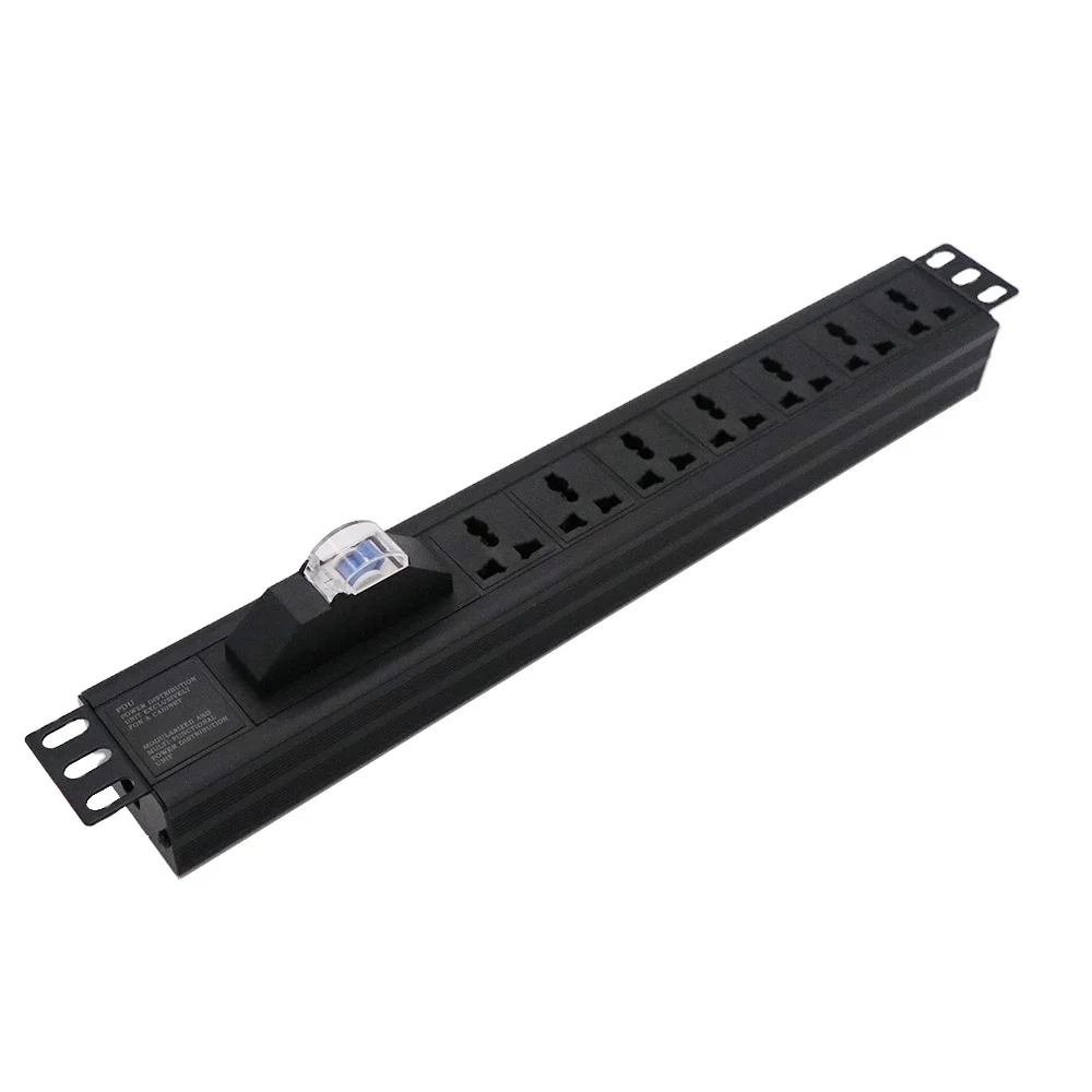 19inch 1.5U 7 way universal electric standard socket rackmount industrial pdu socket Power distribution unit