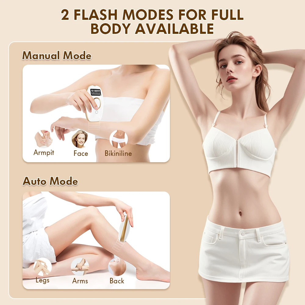 Latest Generation Portable Laser Epilator IPL Hair Removal Machine for Women and Men At-Home Smooth Skin Long Lasting Results