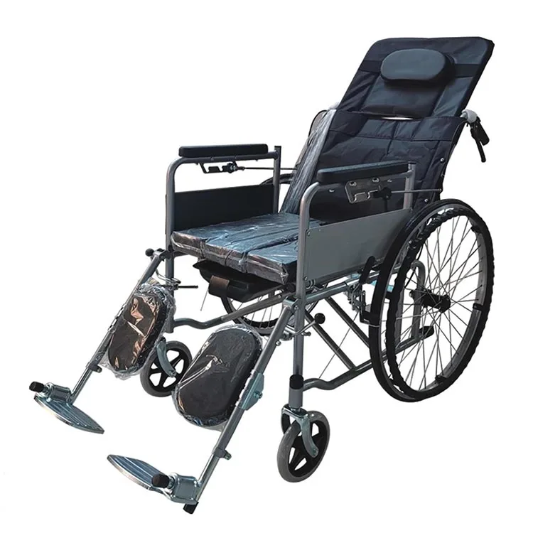 Full Reclined Backrest Spray Plating All Lying Down Reclining Wheelchair