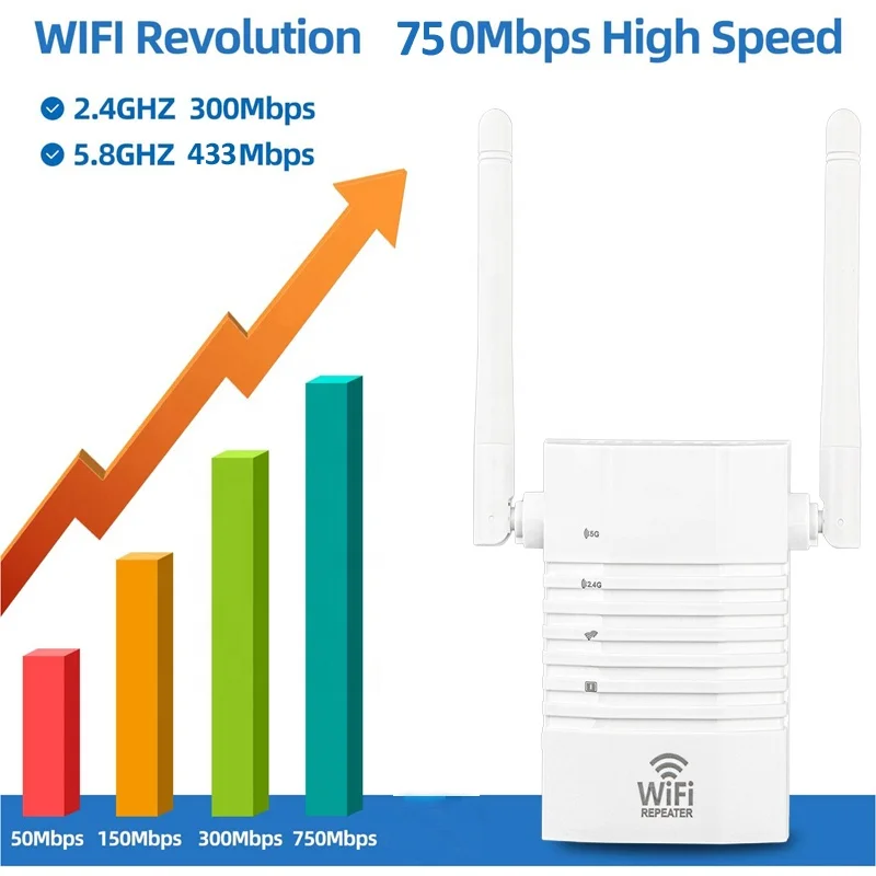 5G WiFi Extender 750Mbps Long Range Wireless Network Signal Booster dual band wifi repeater