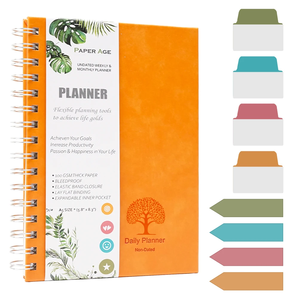 2024 PromotionCustom A5 Hard Printed Spiral Notebook Cover Logo Diary Planner Coil Notebook B6 Promotion Note book A4 B5