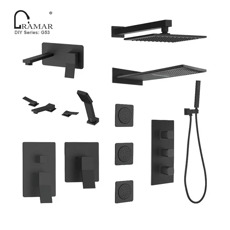 Bathroom Retractable Hose Set Roman Bathtub Faucet, Chrome Brass Widespread UPC Bathtub Faucet