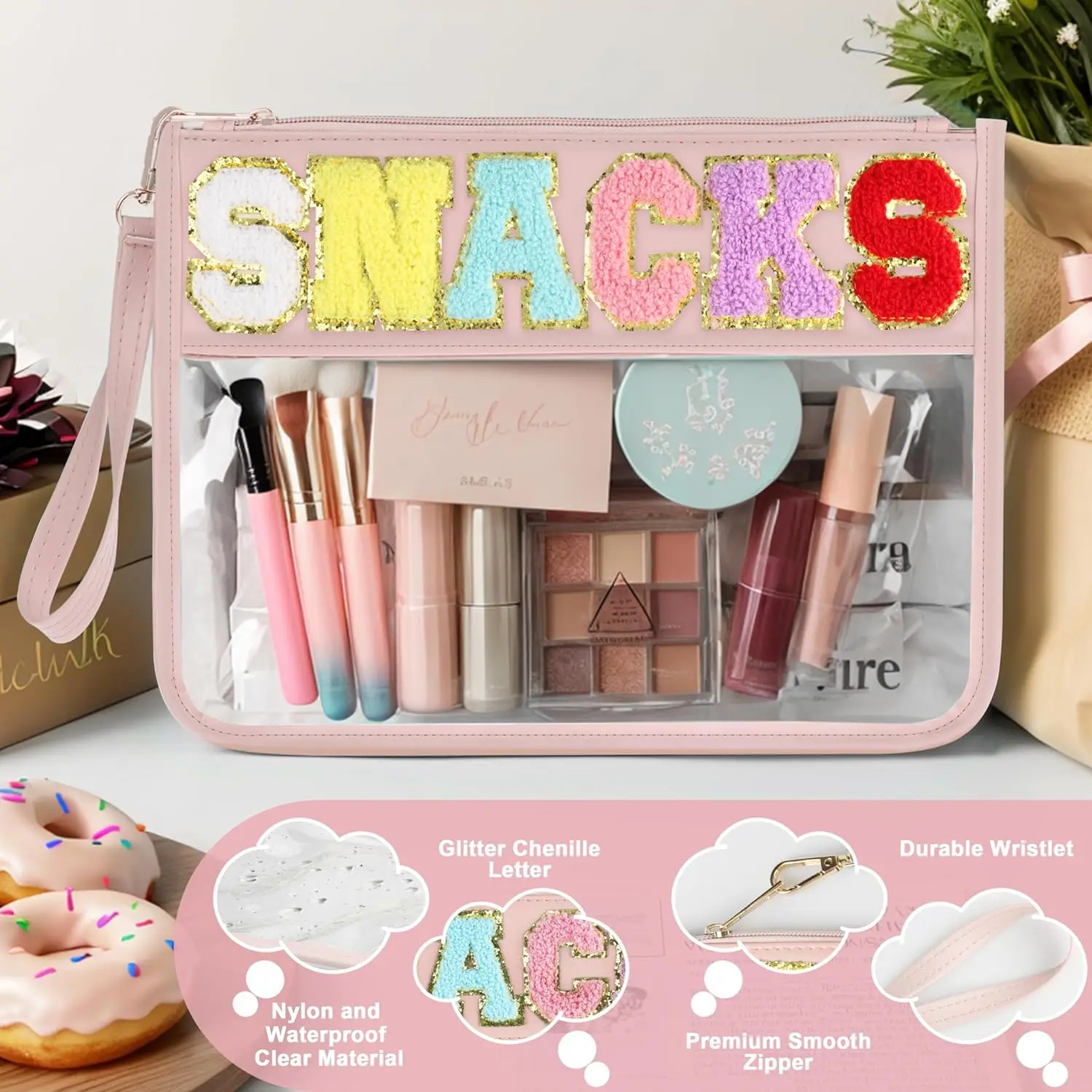 Непромокаемая Прозрачная женская косметичка