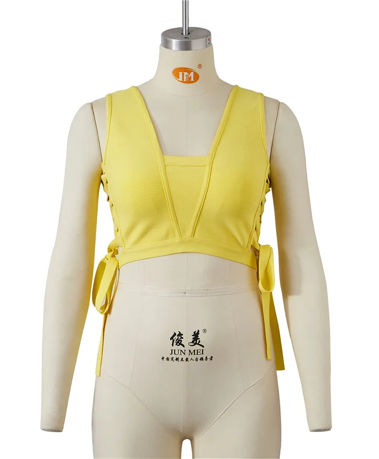 Wholesale High Quality Women Casual Clothing Women Bandage Tank Lace Up Top Fitted Fashion Top
