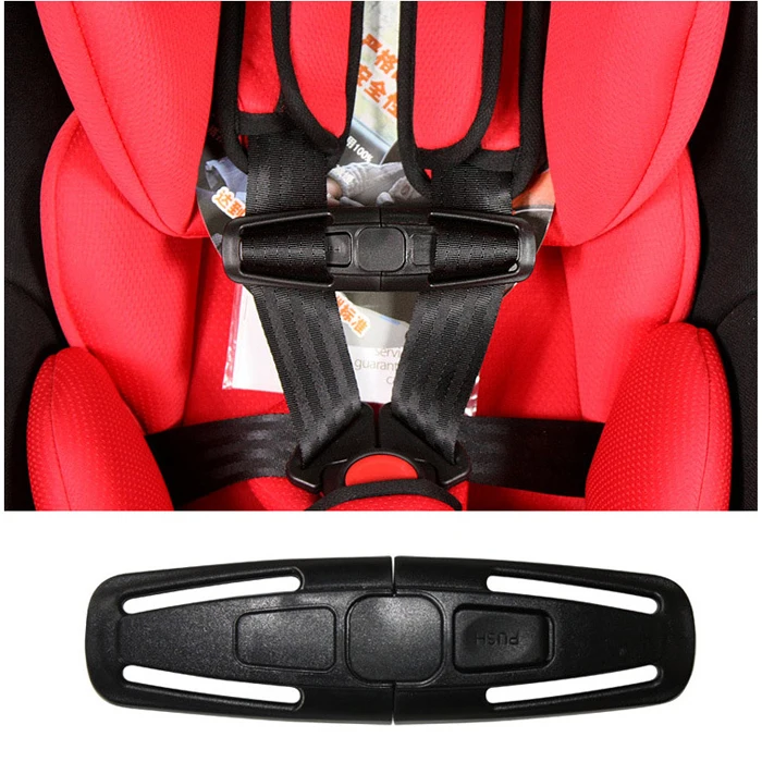 Nylon Black Baby Harness Chest Clip Children Car Safety Seat Strap Belt Lock Buckle