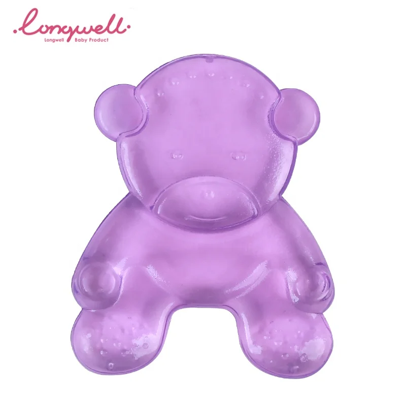 Custom Teether With Distilled Water Wholesale Longwell Manufacturer BPA Free EN71 Safety Cute Soft Toy EVA Animals Teethers Bear