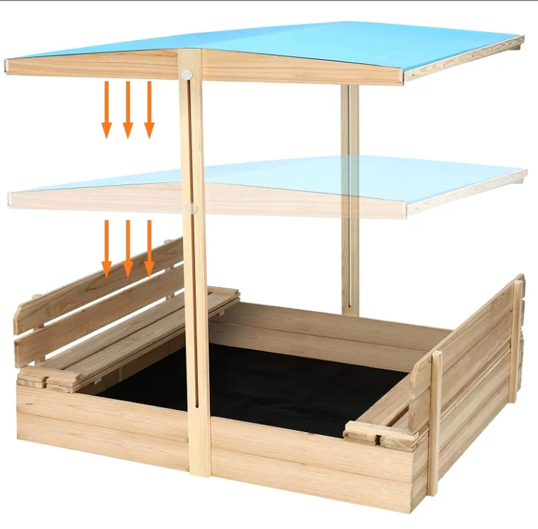 Newest Design Outdoor Wooden Sandbox For Kids