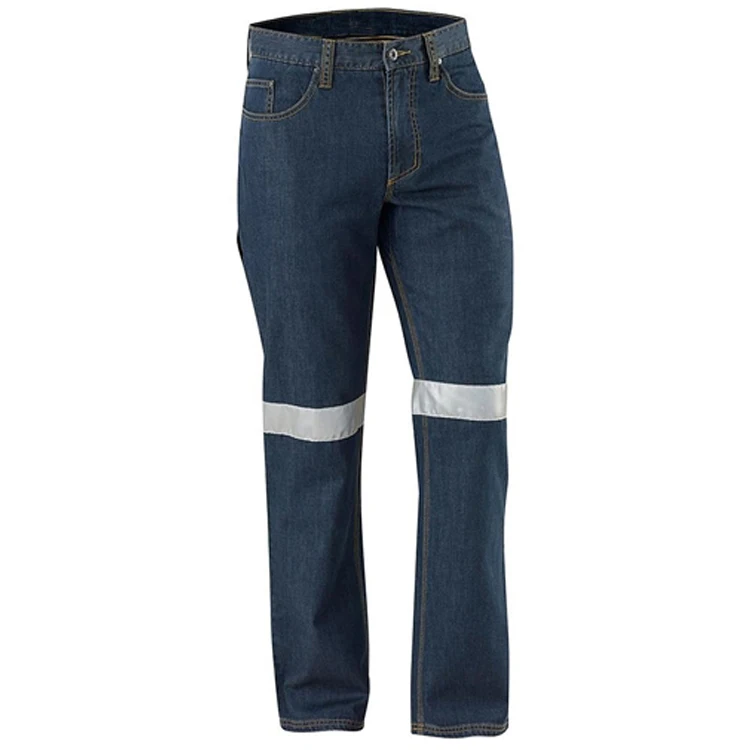 High Visibility Comfortable Apparel Work 300D Oxford Dark Blue Pants With Reflective Tape