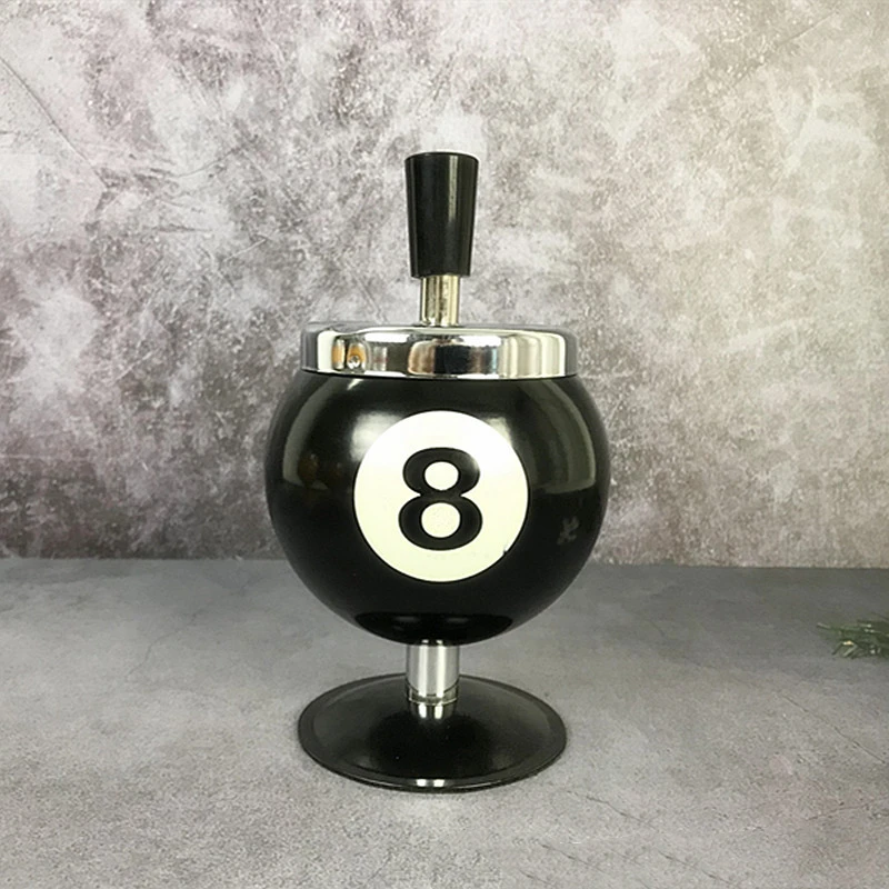 Billiard accessory billiard ball appearance stainless steel metallic ashtray decor for pool hall