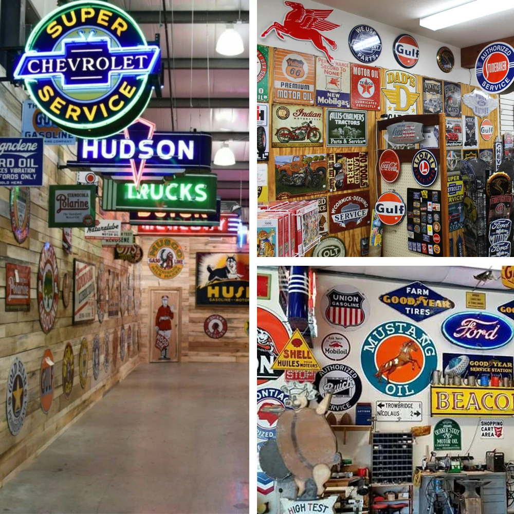 Motorcycles garage tin signs,20*30cm, garage classic car metal signs retro racing car signs vintage wall signs of spark plugs