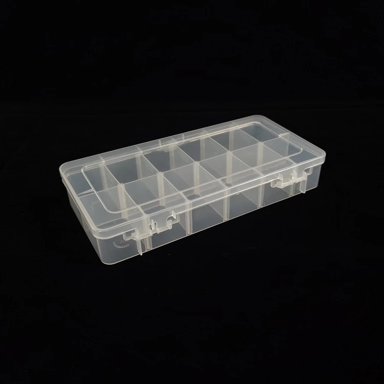 12 Grids Organizer Transparent Container Adjustable Compartments Plastic Storage Box