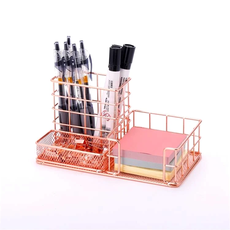 New Arrival Organizer Desk Stationary Supplies Metal Wire Stationery Pen Holder For Office Desktop Use